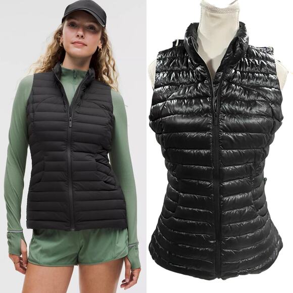 LULULEMON Pack It Down Vest Black Hiking Outdoors Lightweight Slim Fit Hip Sz 8